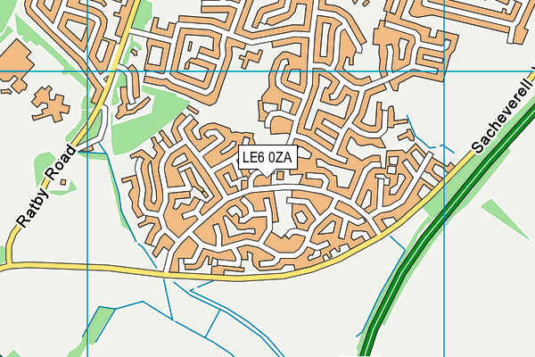 LE6 0ZA map - OS VectorMap District (Ordnance Survey)