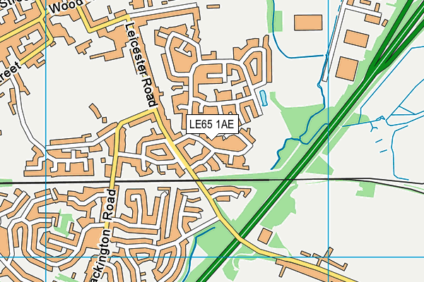LE65 1AE map - OS VectorMap District (Ordnance Survey)
