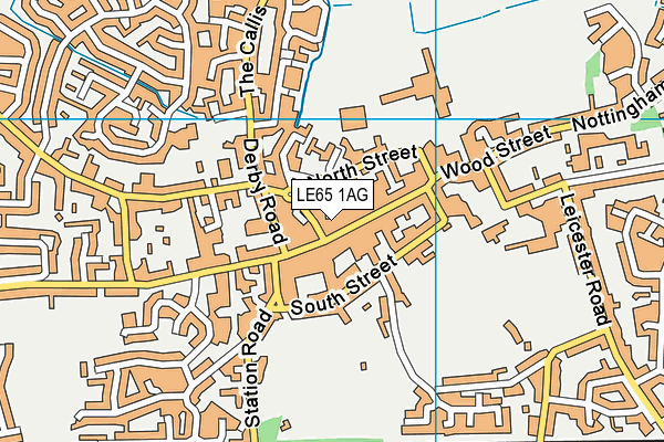 LE65 1AG map - OS VectorMap District (Ordnance Survey)