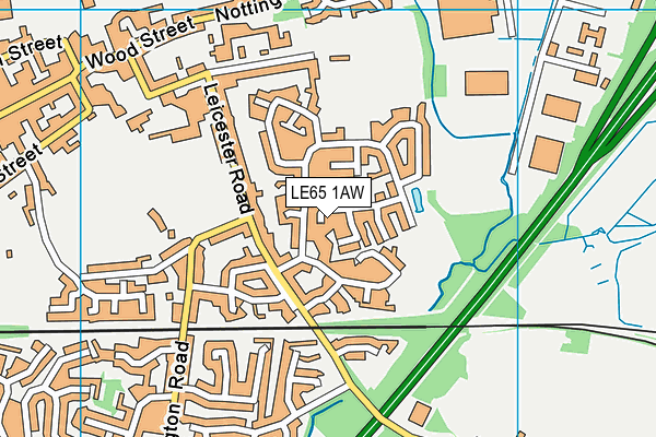 LE65 1AW map - OS VectorMap District (Ordnance Survey)