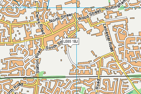 LE65 1BJ map - OS VectorMap District (Ordnance Survey)