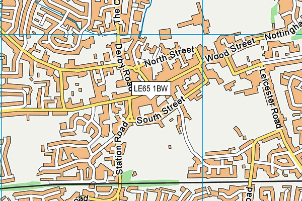 LE65 1BW map - OS VectorMap District (Ordnance Survey)