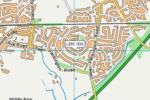 LE65 1EW map - OS VectorMap District (Ordnance Survey)