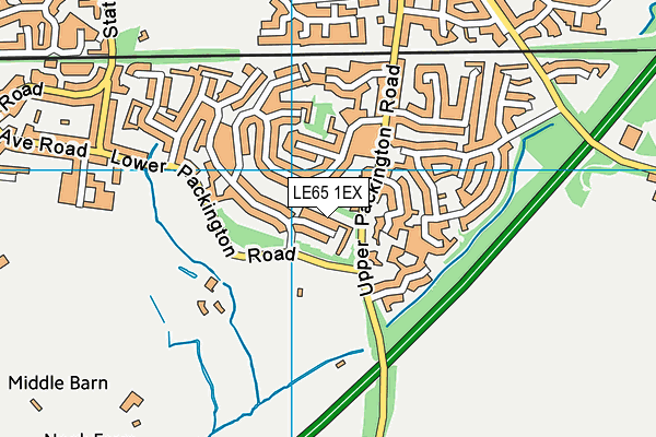 LE65 1EX map - OS VectorMap District (Ordnance Survey)