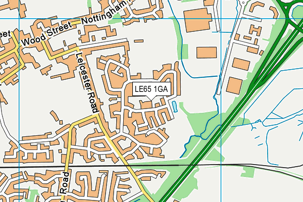 LE65 1GA map - OS VectorMap District (Ordnance Survey)