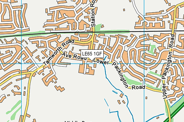 LE65 1GF map - OS VectorMap District (Ordnance Survey)