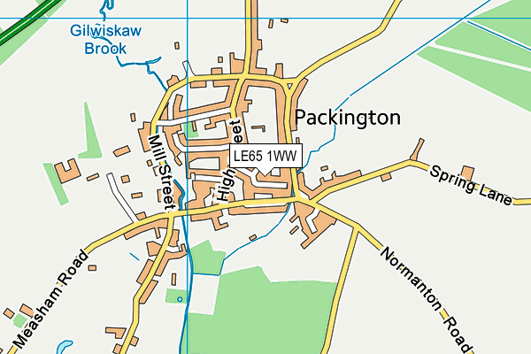 LE65 1WW map - OS VectorMap District (Ordnance Survey)