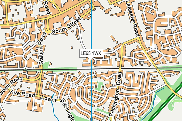 LE65 1WX map - OS VectorMap District (Ordnance Survey)