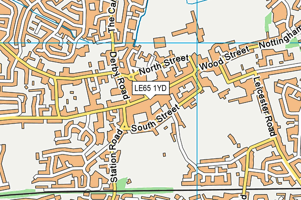 LE65 1YD map - OS VectorMap District (Ordnance Survey)