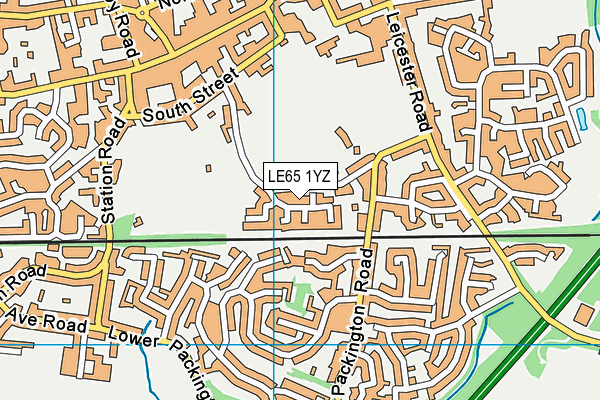 LE65 1YZ map - OS VectorMap District (Ordnance Survey)