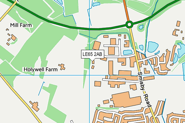 LE65 2AB map - OS VectorMap District (Ordnance Survey)