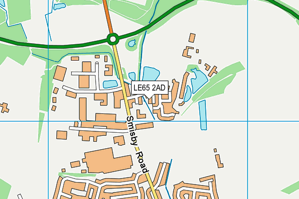LE65 2AD map - OS VectorMap District (Ordnance Survey)