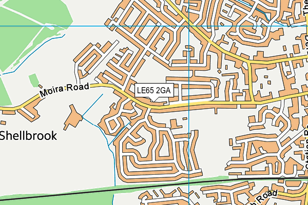 LE65 2GA map - OS VectorMap District (Ordnance Survey)