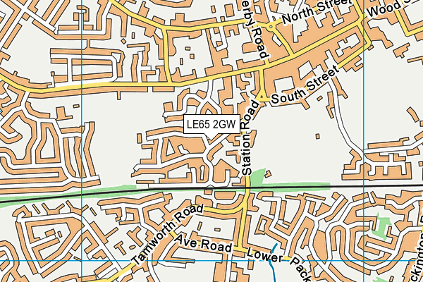 LE65 2GW map - OS VectorMap District (Ordnance Survey)