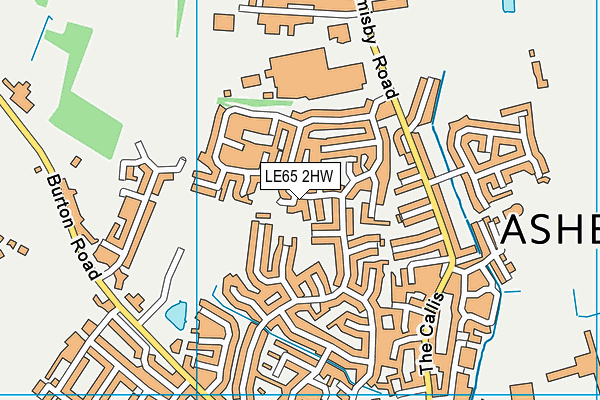 LE65 2HW map - OS VectorMap District (Ordnance Survey)