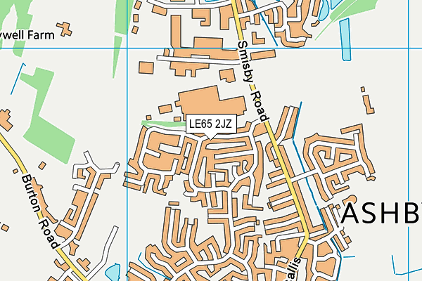 LE65 2JZ map - OS VectorMap District (Ordnance Survey)