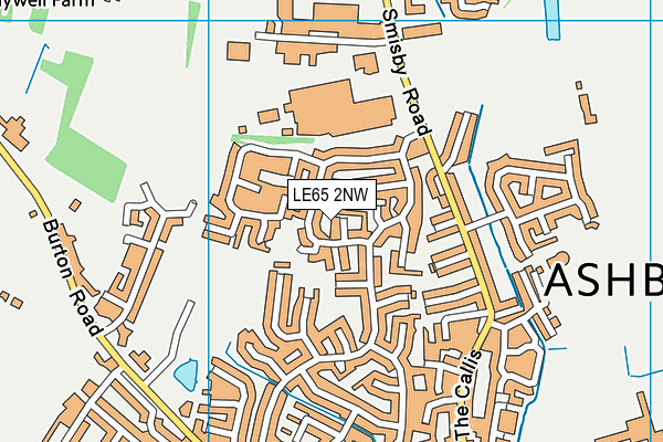 LE65 2NW map - OS VectorMap District (Ordnance Survey)