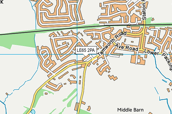 LE65 2PA map - OS VectorMap District (Ordnance Survey)