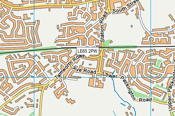 LE65 2PW map - OS VectorMap District (Ordnance Survey)