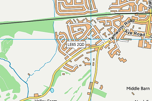 LE65 2QD map - OS VectorMap District (Ordnance Survey)