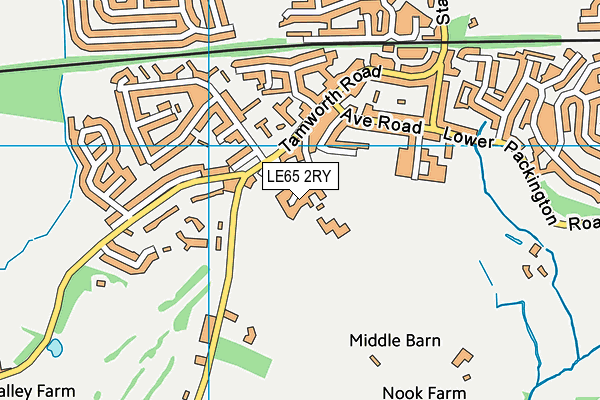 LE65 2RY map - OS VectorMap District (Ordnance Survey)