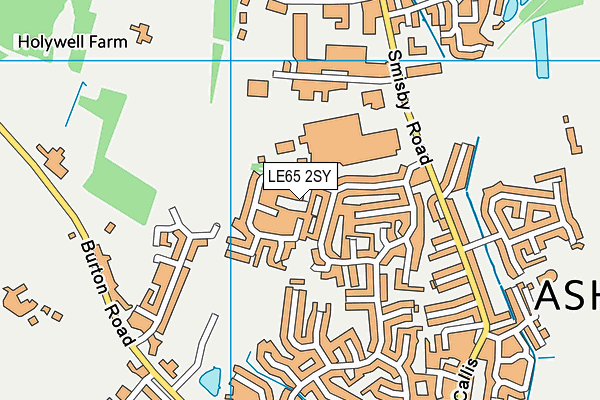 LE65 2SY map - OS VectorMap District (Ordnance Survey)