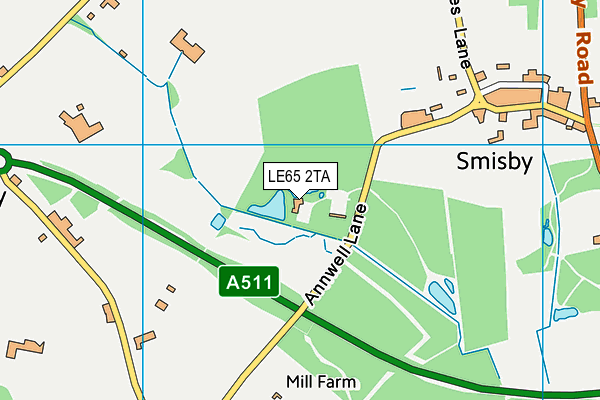 LE65 2TA map - OS VectorMap District (Ordnance Survey)