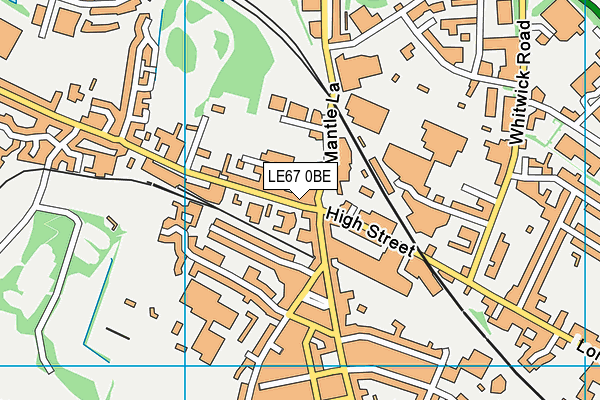 LE67 0BE map - OS VectorMap District (Ordnance Survey)