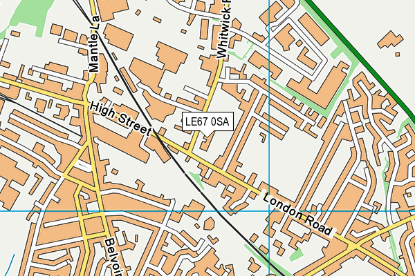 LE67 0SA map - OS VectorMap District (Ordnance Survey)