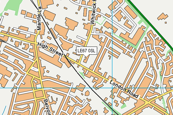 LE67 0SL map - OS VectorMap District (Ordnance Survey)