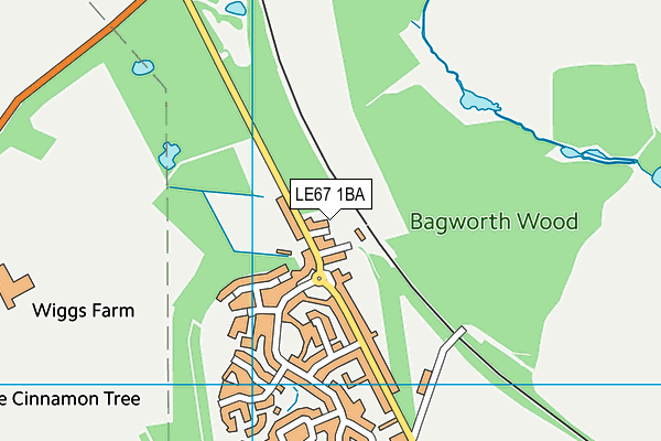 LE67 1BA map - OS VectorMap District (Ordnance Survey)