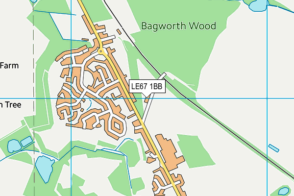 LE67 1BB map - OS VectorMap District (Ordnance Survey)