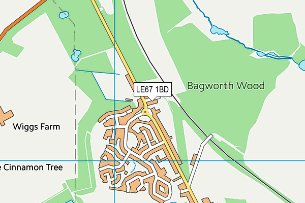 LE67 1BD map - OS VectorMap District (Ordnance Survey)