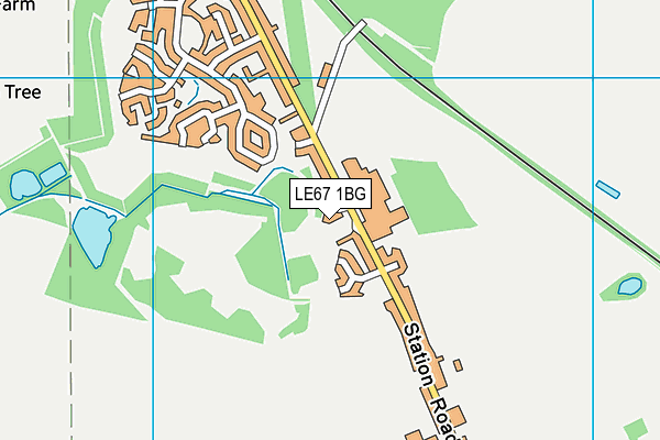 LE67 1BG map - OS VectorMap District (Ordnance Survey)