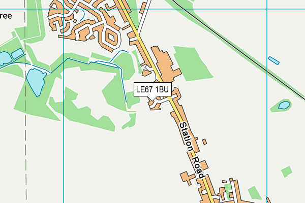 LE67 1BU map - OS VectorMap District (Ordnance Survey)