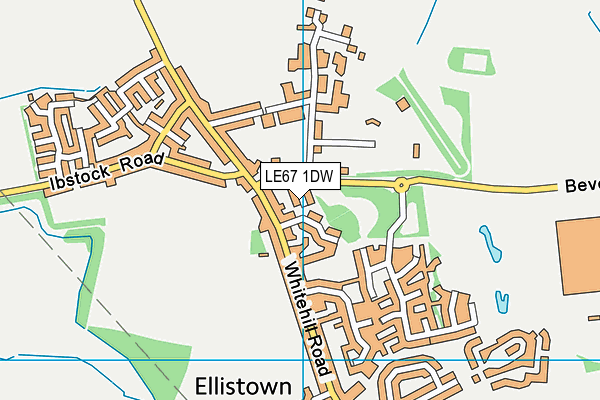LE67 1DW map - OS VectorMap District (Ordnance Survey)