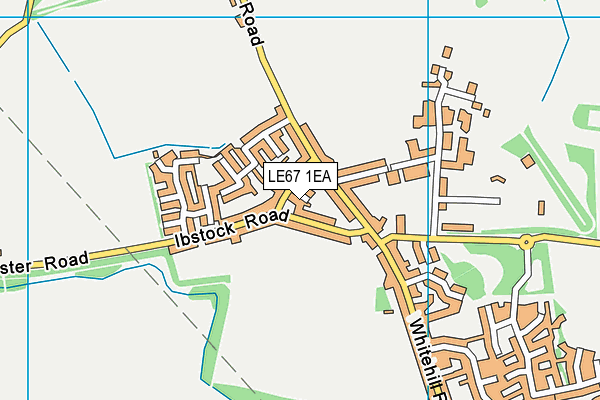 LE67 1EA map - OS VectorMap District (Ordnance Survey)