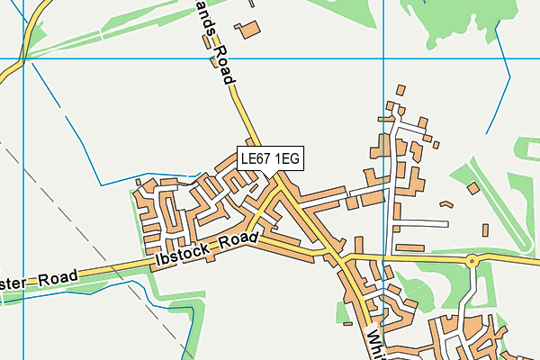 LE67 1EG map - OS VectorMap District (Ordnance Survey)