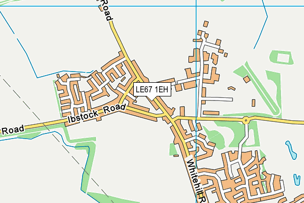 LE67 1EH map - OS VectorMap District (Ordnance Survey)