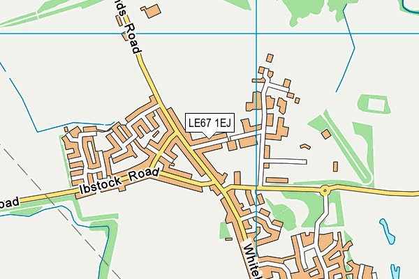 LE67 1EJ map - OS VectorMap District (Ordnance Survey)