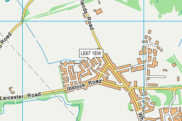 LE67 1EW map - OS VectorMap District (Ordnance Survey)