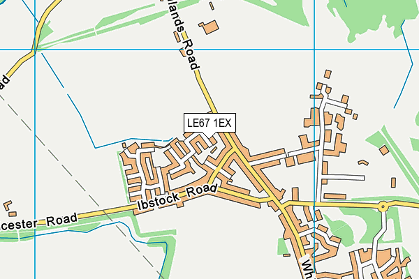 LE67 1EX map - OS VectorMap District (Ordnance Survey)