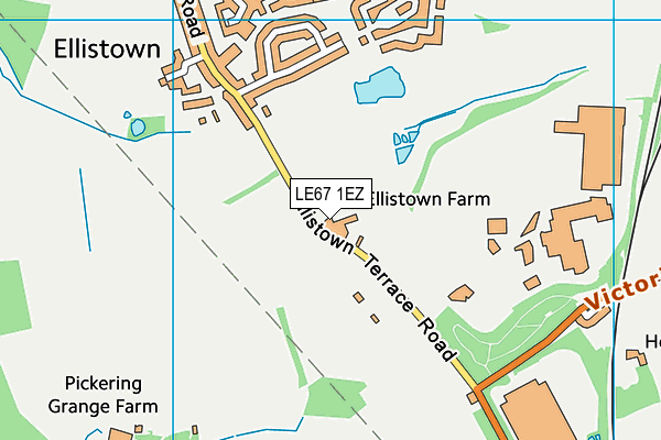 LE67 1EZ map - OS VectorMap District (Ordnance Survey)