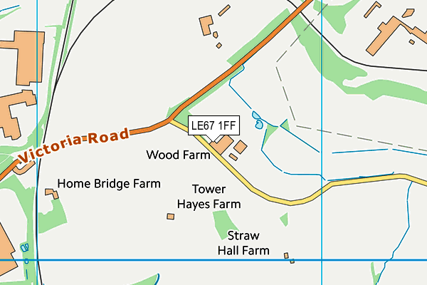 LE67 1FF map - OS VectorMap District (Ordnance Survey)