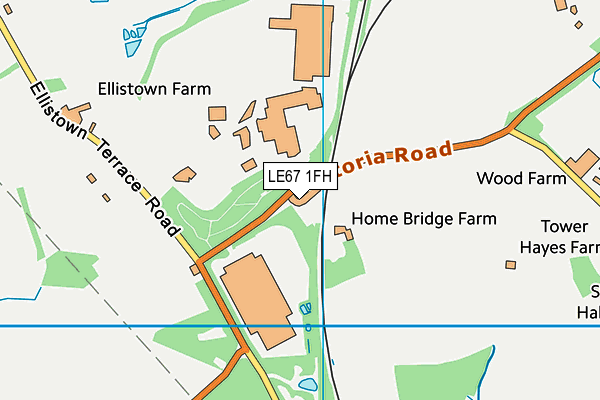 LE67 1FH map - OS VectorMap District (Ordnance Survey)