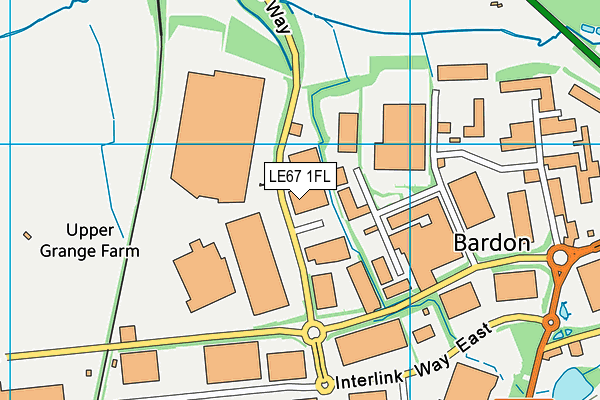 LE67 1FL map - OS VectorMap District (Ordnance Survey)