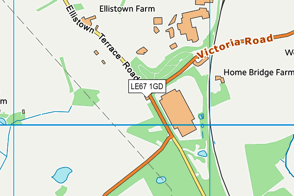 LE67 1GD map - OS VectorMap District (Ordnance Survey)