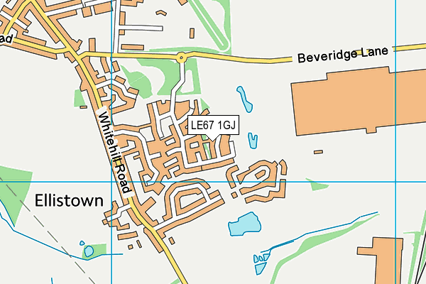 LE67 1GJ map - OS VectorMap District (Ordnance Survey)