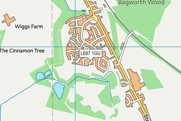 LE67 1GU map - OS VectorMap District (Ordnance Survey)