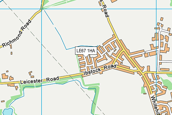 LE67 1HA map - OS VectorMap District (Ordnance Survey)